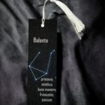 Semn de carte constelatie zodia Balanta din panza