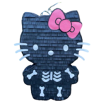 Pinata Hello Kitty in Costum de Schelet 45 cm + Bata – Cute & spooky / Pinata Halloween