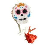Pinata in forma de cap de schelet pentru petrecerea de Halloween 46 cm + Bata, Pinata Haloween