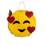 Pinata Smiley face indragostit, Pinata Inimioare, Diametru 42 cm + Bata
