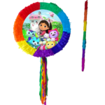 Pinata Casa de papusi a lui Gabby, Multicolora, Diametru 42 cm + Bat, Gabby's DollHouse