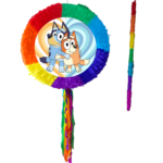 Pinata Bingo si Bluey, Rotunda, Diametru 42 cm + Bat