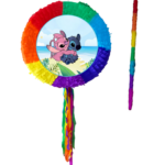 Pinata Stitch si Angela, Diametru 42 cm + Bat, Pinata Multicolora
