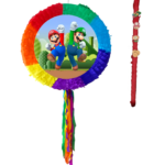 Pinata Super Mario, Diametru 42 cm + Bat, Pinata Multicolora