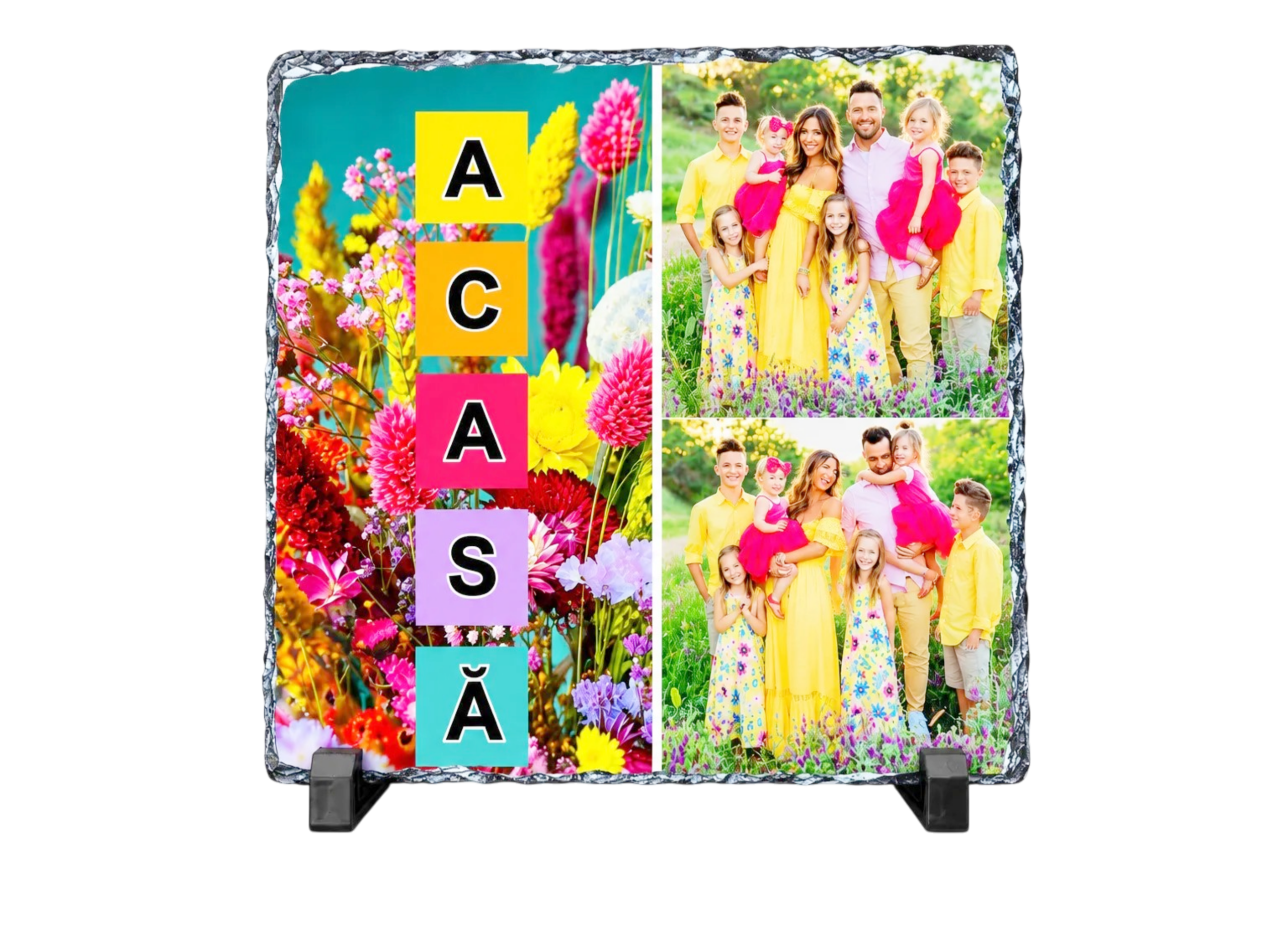 Placă decorativă din ardezie personalizată – un cadou unic, cu suflet 20x20 cm
