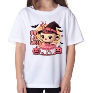 Tricou copii imprimeu Halloween Ballerina Cappuccino