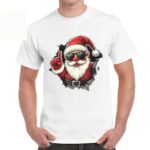 Tricou barbati imprimeu Mos Craciun