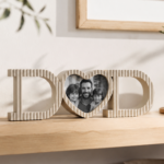 Ramă foto decorativă „D❤️D” – Cadoul perfect pentru tatăl tău