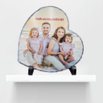 Placă decorativă din ardezie personalizată in forma de inima, 20 cm